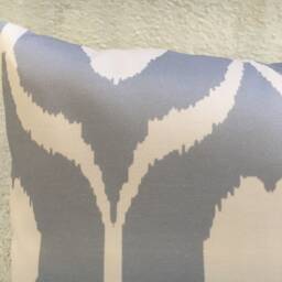Silk Ikat Lumbar Pillow Cover, Handwoven Decorative Cushion - 16x24 - thumbnail 2