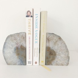 Natural Agate Bookends. Luxury Boho Homeware. Orange, Grey, Taupe, White & Beige Home Decor - thumbnail 3