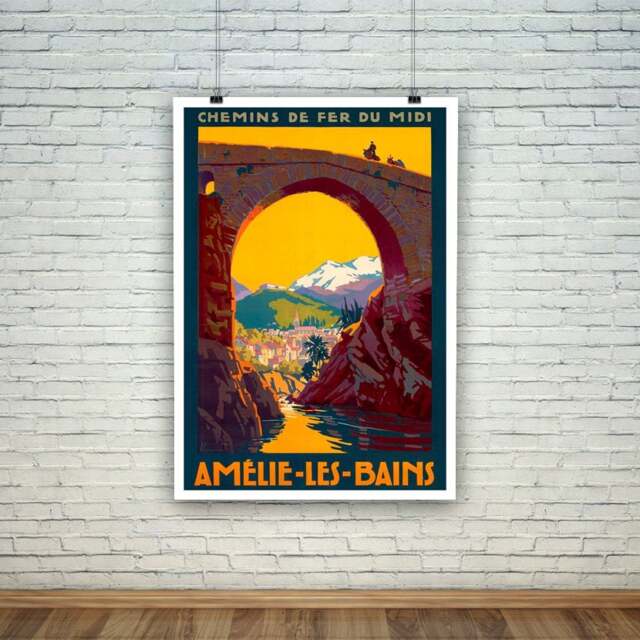 Amelie Les Bains Poster Vintage Pyrenees Travel Print - image 1