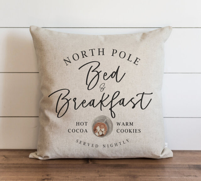 Christmas Pillow Cover // North Pole Bed & Breakfast Farmhouse Decor Holiday Covers Throw - image 1