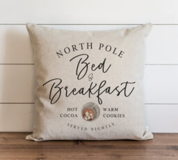 Christmas Pillow Cover // North Pole Bed & Breakfast Farmhouse Decor Holiday Covers Throw - thumbnail 1