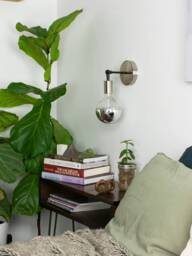 Custom Modern Knob Hinge Wall Sconce - Fixture Vanity Light Bathroom Kitchen Restaurant Small Lamp Nickel Silver & Black - thumbnail 1