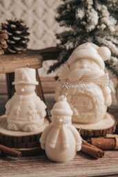 Handmade Snowman Candle Collection - Winter Holiday Decor Christmas Gift Idea - thumbnail 1
