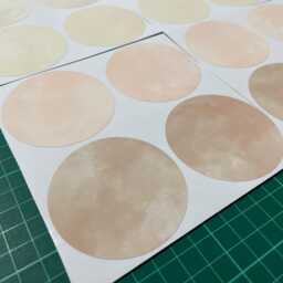 Pack Of 40 Watercolour Neutral Circle Wall Stickers - 7 cm Soft Pastel Polka Dots, Nursery, Playroom Boho Decals - thumbnail 3