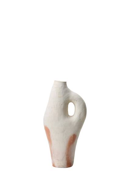 Mid-Season Sale Moroccan Unglazed, Raw Tamegroute Ceramics, Large Abstract Ecru Jug Sculpture, Craftsmanship, Home Decor - image 1