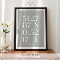 Wedding Gift Location Prints Fully Custom, City Prints, Custom Coordinates Print, Latitude Longitude, Gift, Personalised Couple #102 - thumbnail 3