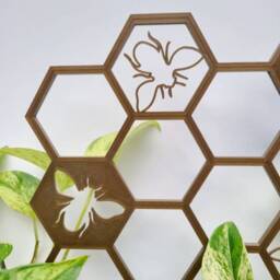 Honeybee Hexagon Houseplant Trellis, Plant Support, 3D Printed, For Indoor Houseplants - thumbnail 2