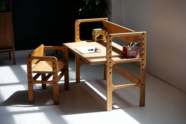 Desk For Kids, School Desk Montessori Furniture, Children Room, Wooden Desk, Kids Table & Chairs - image 1