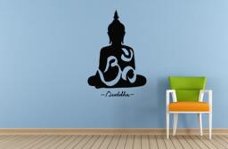Buddha Namaste Yoga Om Logo Symbol Sign Window Or Wall Car Vinyl Peal & Stick Removable Sticker Decal L1498 - thumbnail 1