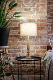 Hand Turned Oak Table Lamp/Wooden Lamp/ Mid Cantury Modern Style Scandinavian