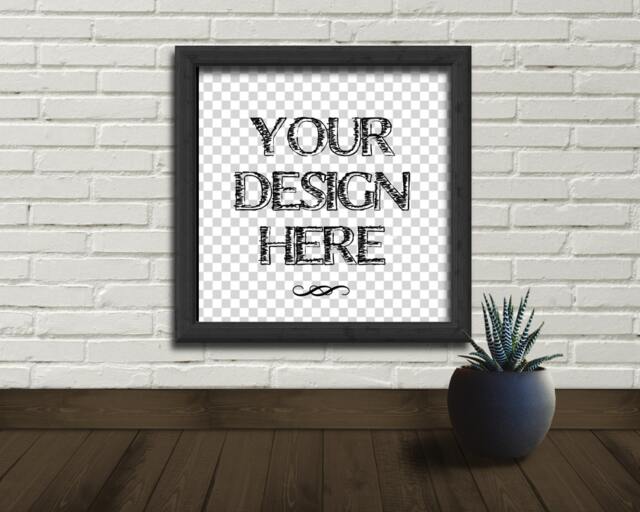 Wall Art Mock Up, 10 X Inch, Digital Frame, Square, Modern, Stock Photo, Styled Image, Instant Download - image 1