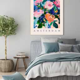 Botanical Flower Market Art Print, Market, Floral Wall Decor, Art, Amsterdam - thumbnail 3