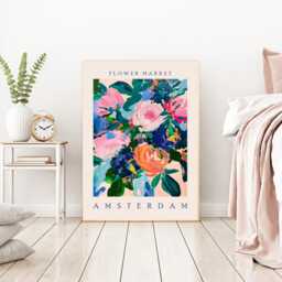 Botanical Flower Market Art Print, Market, Floral Wall Decor, Art, Amsterdam - thumbnail 2