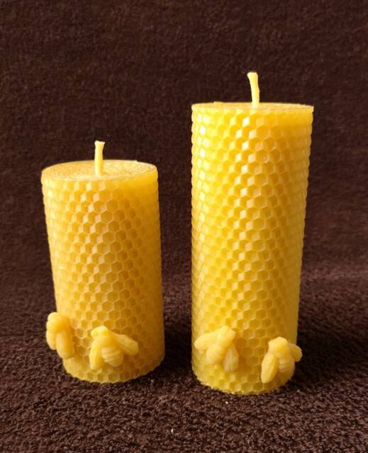 Set Of 2 Beeswax Candles - Gift For Friend Sister Mum Grandma New Home Christmas Decoration -Eco Friendly Handmade Decor - image 1