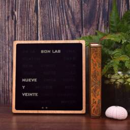 Word Clock - Spanish Wordclock, Led Clock, Wood Electronic Wooden Modern - thumbnail 3