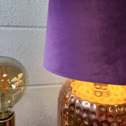 70cm Tall Purple Velvet Slim Cone Lampshade - thumbnail 2