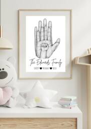 Personalised Family Print/A4 Name Picture Home Surname My Handprints Gift Mum Dad Hands PDF Or Physical - thumbnail 1
