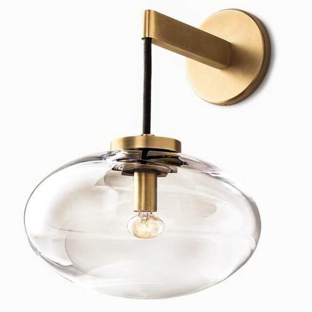 Handcrafted Steel & Blown Glass Wall Sconce - Modern Indoor Lighting - image 1