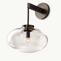 Handcrafted Steel & Blown Glass Wall Sconce - Modern Indoor Lighting - thumbnail 2