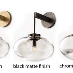 Handcrafted Steel & Blown Glass Wall Sconce - Modern Indoor Lighting - thumbnail 3