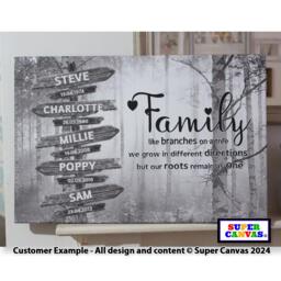 Family Street Sign Post Personalised Names Forest Picture Wall Art Framed Canvas Print Mum Dad Friend Birthday Mothers Day Gift - thumbnail 1