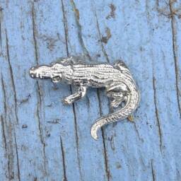 Crocodile Figurine, Miniature, Sculpture, Handmade, Hand Crafted in Fine Pewter, By William Sturt - thumbnail 2