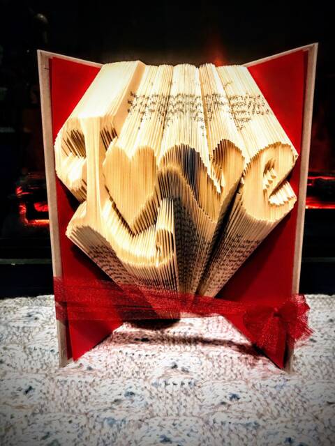 Love Folded Book - Paper Anniversary Boyfriend Girlfriend Valentine's Day Christmas Mother's Day Fathers - image 1