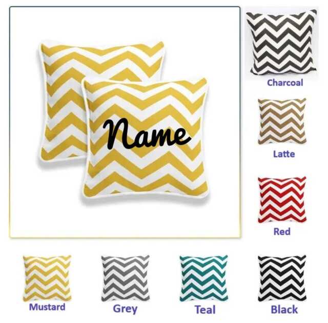 One Personalised Cushion Cover Pillowcase 45x45cm Living Room Home Decor Sofa Modern Art Cotton Chevron Case 18x18 - image 1