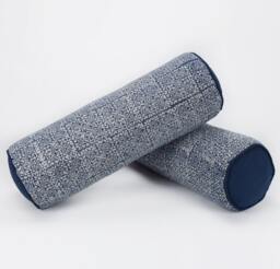 Hmong Indigo Batik Bolster Pillow, Handwoven Hill Tribe Cushion - thumbnail 1