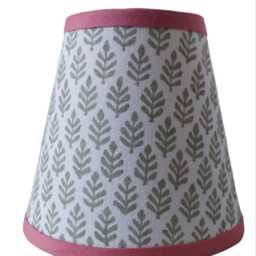 Petit Leaves Candle Clip Lampshade With Rose Pink Trim - thumbnail 3