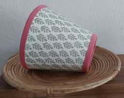 Petit Leaves Candle Clip Lampshade With Rose Pink Trim - thumbnail 1