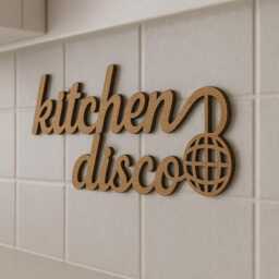 Kitchen Disco Sign Laser Cut Wood Wall Art - Gift For Music Lover - thumbnail 3