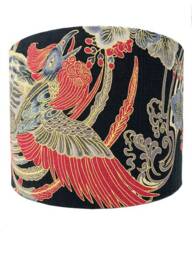 Japanese Rooster Lampshade Gold & Black Oriental Style - thumbnail 4