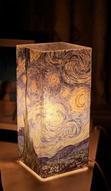 starry Night - Van Gogh Glass Table Lamp Design Home Decor Bedside Light Gift - image 1