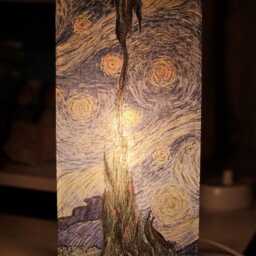 starry Night - Van Gogh Glass Table Lamp Design Home Decor Bedside Light Gift - thumbnail 2