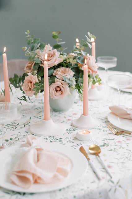 Large Disk Concrete White Modern Taper Candle Holder - image 1
