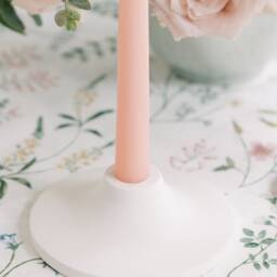 Large Disk Concrete White Modern Taper Candle Holder - thumbnail 2