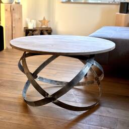 Wine Barrel Coffee Table Industrial Design - thumbnail 2