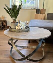 Wine Barrel Coffee Table Industrial Design - thumbnail 1