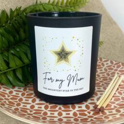 Mum Bereavement With Sympathy Candle - Remembrance - Memoriam Brightest Star in The Sky For My Mom Mother Matt Black Glass Jar - thumbnail 1
