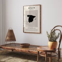 Abstract Spain Map Vintage Wall Art Print Picasso + Matisse Inspired Travel Poster - thumbnail 3