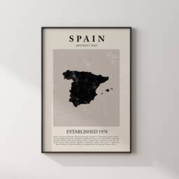 Abstract Spain Map Vintage Wall Art Print Picasso + Matisse Inspired Travel Poster - thumbnail 2