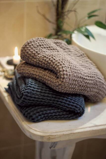 Linen Bath Towel/Blend Spa Towel/ Large Linen Waffle Gift/ Waffle Sauna Home - image 1