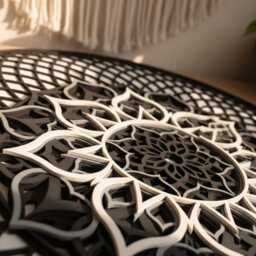 Multilayer Wood Torus Mandala, Geometric Wall Art, White Black Mandala - thumbnail 3
