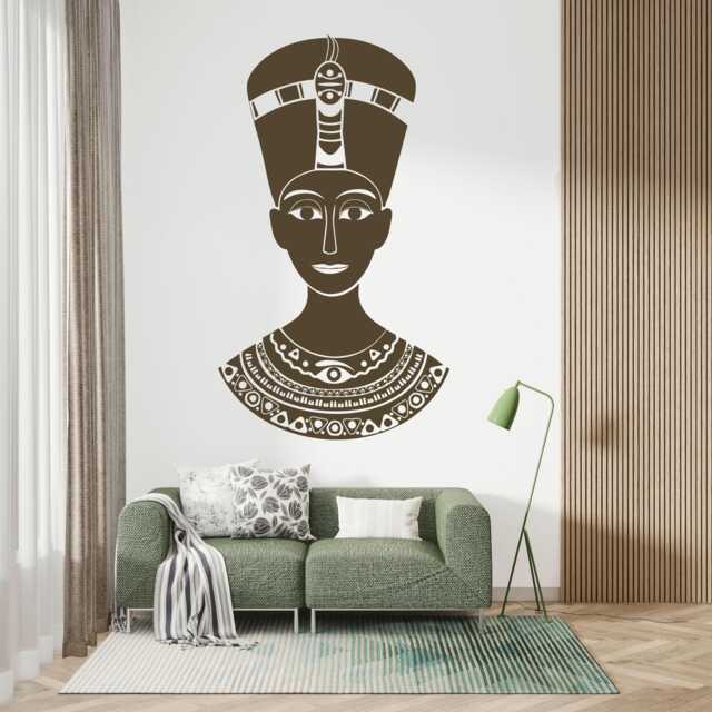 Nefertiti Wall Decal Egyptian Decor, Ancient Gods Vinyl Sticker 2677 - image 1