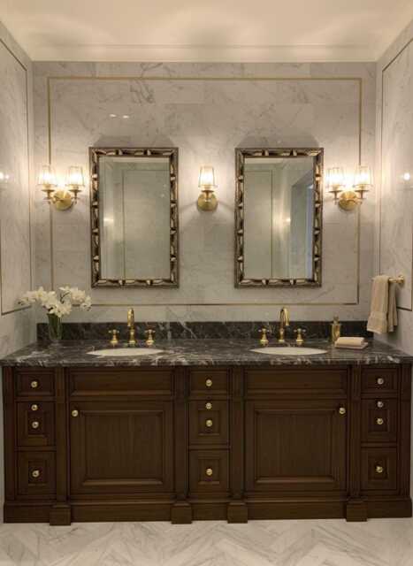 Rectangular Moroccan Mirror, Cow Bone Frame Vanity Wall Mirror - image 1