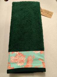 Green Embellished Hand Towel