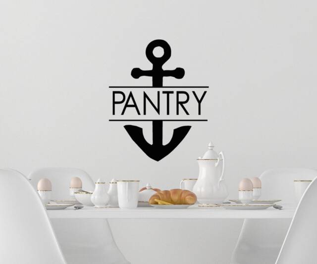 Pantry Decal, Wall Kitchen Beach Lake House Decor, Door Decals, Anchor Decal, Boat Decals - image 1
