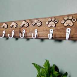 Personalised Chunky Key & Leash Hanger, Dog Lead Hook, Tidy, Hook - thumbnail 2