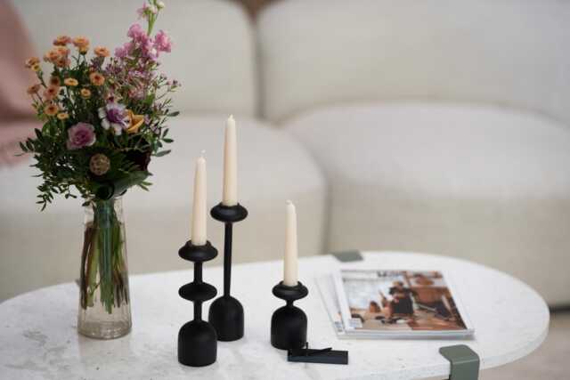 Handturned Wood Candlestick Set Of Three Scandinavian Minimalist Taper Candle Holders Gisele Collection - image 1